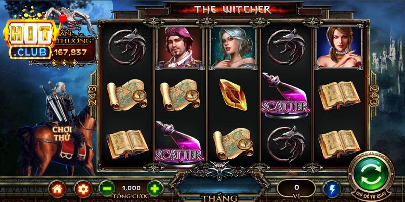 The Witcher Hitclub - Phiên Bản Nổ Hũ Được Yêu Thích 3 Biểu tượng Wild và Scatter quyền năng khiến bạn thích thú