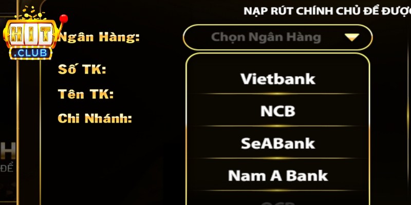 Thưởng Nạp Tiền Qua Ngân Hàng Cho Mọi Hội Viên Hitclub 4 Tuân thủ theo hướng dẫn để nạp tiền, nhận quà giá trị cao
