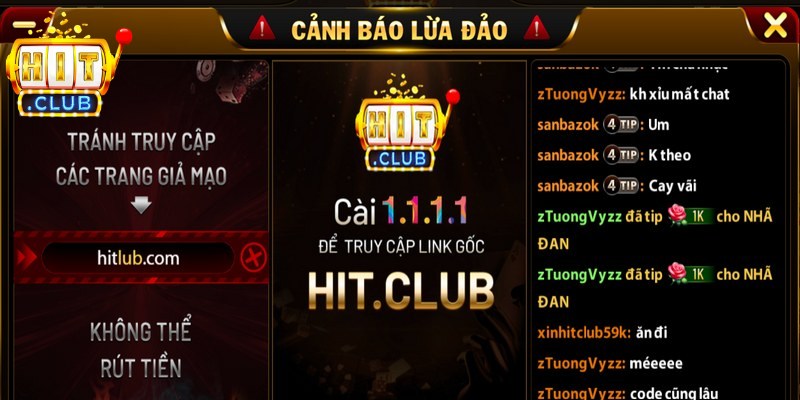 Truy cập Hitclub 1.1.1.1 mang lại lợi thế cực lớn về tính ổn định